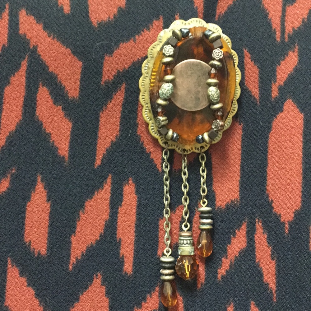 Retro-Style Antiqued Brooch